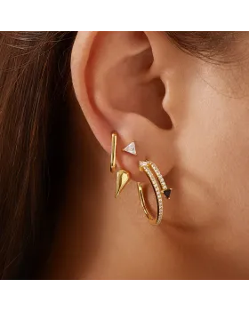 Σκουλαρίκια Ania Haie Triangle Cubic Zirconia Geometric Stud Ear Jackets E059-11G - 