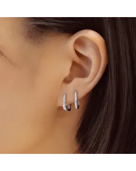 Σκουλαρίκια Ania Haie Oval Huggies E059-09H - 