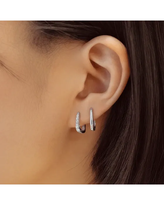 Σκουλαρίκια Ania Haie Oval Huggies E059-09H - 