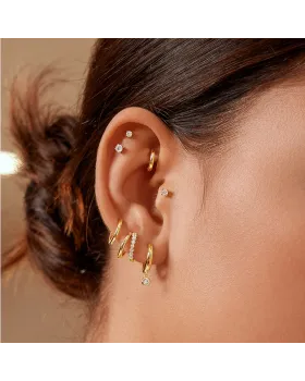 Σκουλαρίκια Ania Haie Cubic Zirconia Drop Huggies E059-12G - 