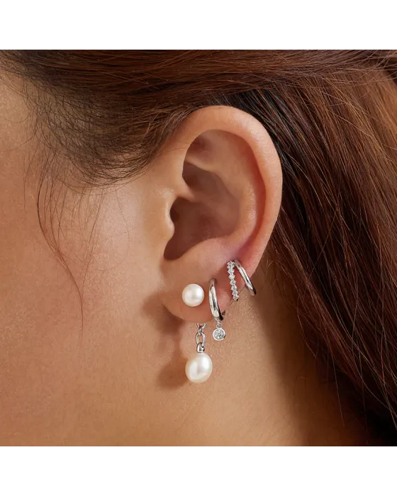 Σκουλαρίκια Ania Haie Double Mixed Huggies E059-15H - 