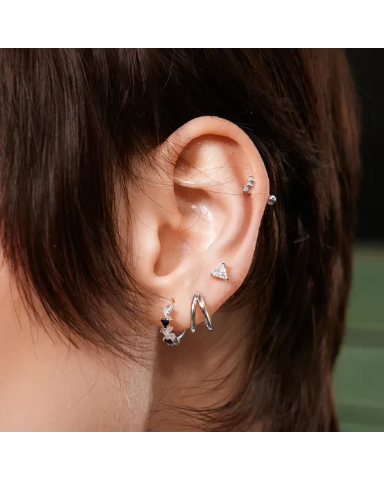 Σκουλαρίκια Ania Haie Double Huggies E059-14H - 