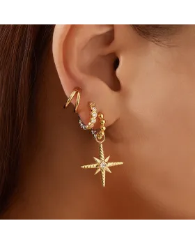 Σκουλαρίκια Ania Haie Double Huggies E059-14G - 