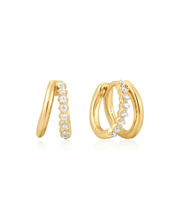 Σκουλαρίκια Ania Haie Double Mixed Huggies E059-15G