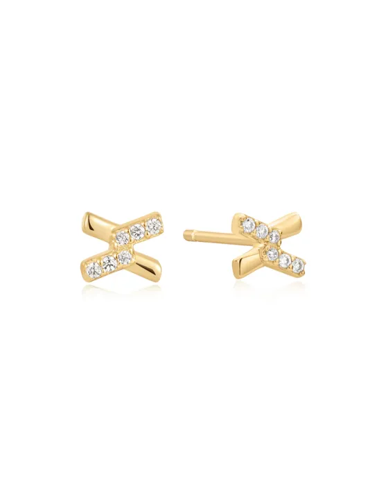 Σκουλαρίκια Ania Haie Cross Cubic Zirconia Studs E061-01G