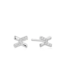 Σκουλαρίκια Ania Haie Cross Cubic Zirconia Studs E061-01H