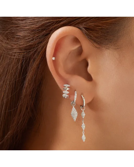 Σκουλαρίκια Ania Haie Pavé Sparkle Drop Huggies E061-15H - 