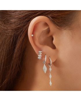 Σκουλαρίκια Ania Haie Pavé Sparkle Huggies E061-13H - 