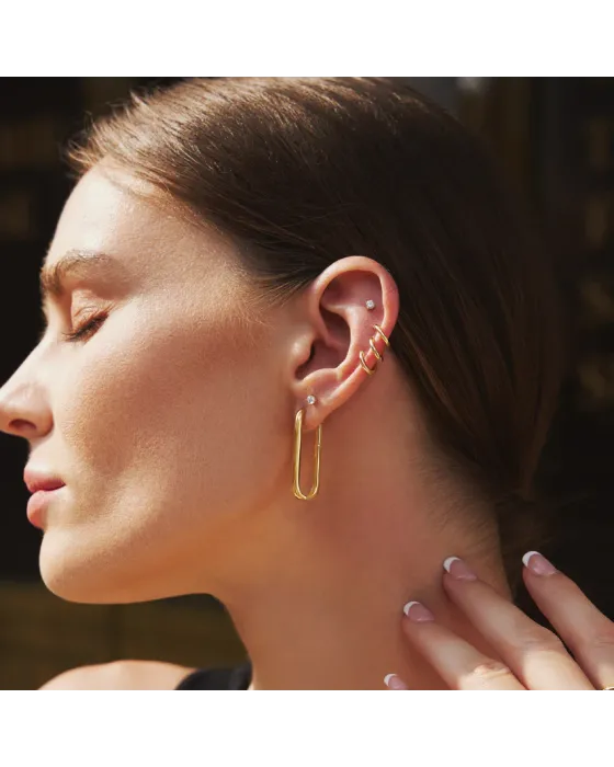 Σκουλαρίκια Ania Haie Tube Small Huggie Hoop Earrings E062-01G - 