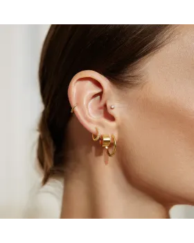 Σκουλαρίκια Ania Haie Flat Small Huggie Hoop Earrings E062-02G - 