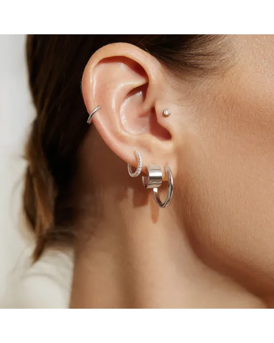 Σκουλαρίκια Ania Haie Flat Small Huggie Hoop Earrings E062-02H - 