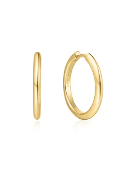 Σκουλαρίκια Ania Haie Flat Tube Medium Hoop Earrings E062-03G