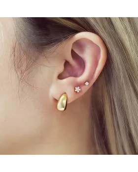 Σκουλαρίκια Ania Haie Small Dome Hoop Earrings E062-05G - 