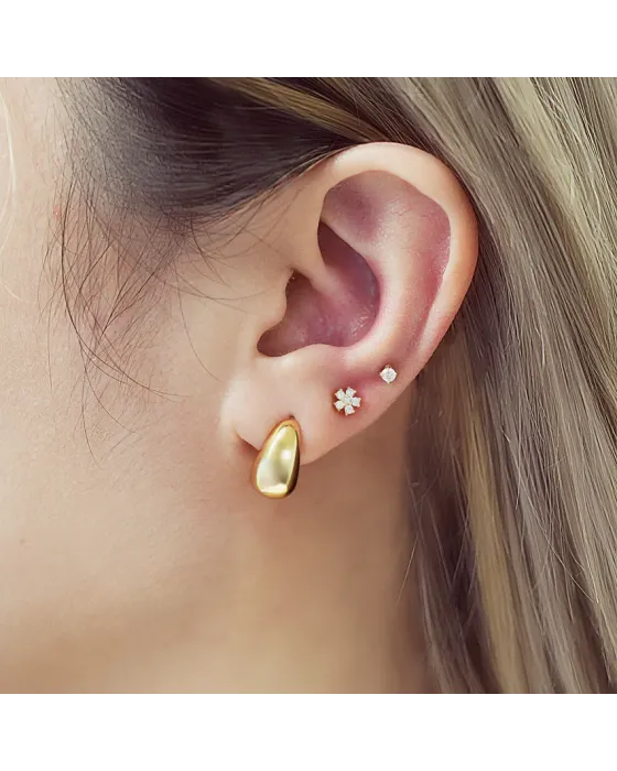 Σκουλαρίκια Ania Haie Small Dome Hoop Earrings E062-05G - 