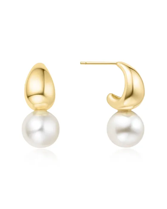 Σκουλαρίκια Ania Haie Shell Pearl Dome Hoop Earrings E062-06G