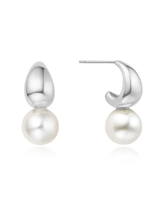 Σκουλαρίκια Ania Haie Shell Pearl Dome Hoop E062-06H