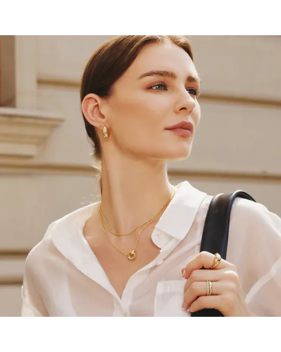 Σκουλαρίκια Ania Haie Bold Dome Hoop Earrings E062-09G - 