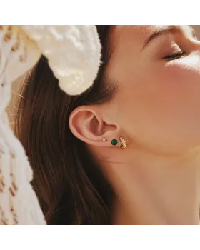 Σκουλαρίκια Ania Haie Malachite Sphere Stud Earrings E063-02G - 