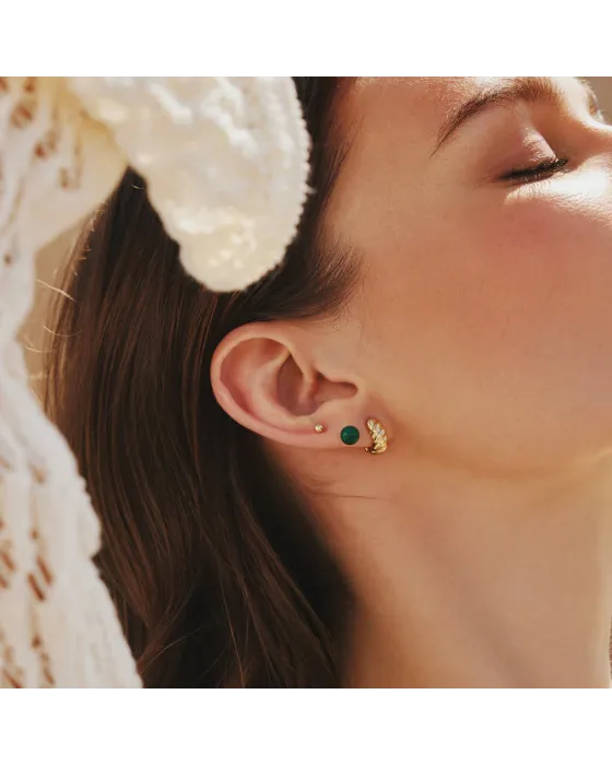 Σκουλαρίκια Ania Haie Malachite Sphere Stud Earrings E063-02G - 