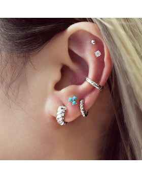 Σκουλαρίκια Ania Haie Texture Small Huggie Hoop Earrings E063-03H - 