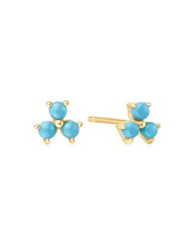 Σκουλαρίκια Ania Haie Lab Created Turquoise Lotus Stud Earrings E063-04G