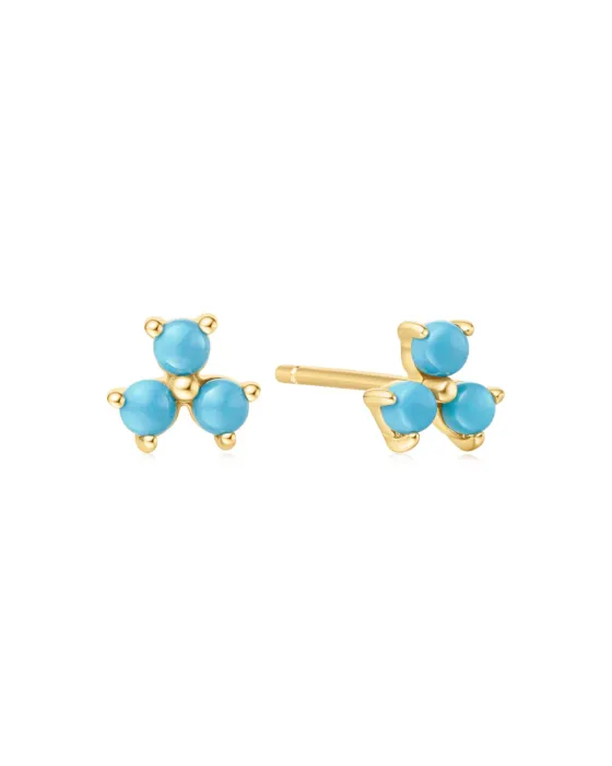 Σκουλαρίκια Ania Haie Lab Created Turquoise Lotus Stud Earrings E063-04G