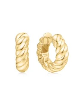Σκουλαρίκια Ania Haie Bold Texture Medium Huggie Hoop Earrings E063-07G