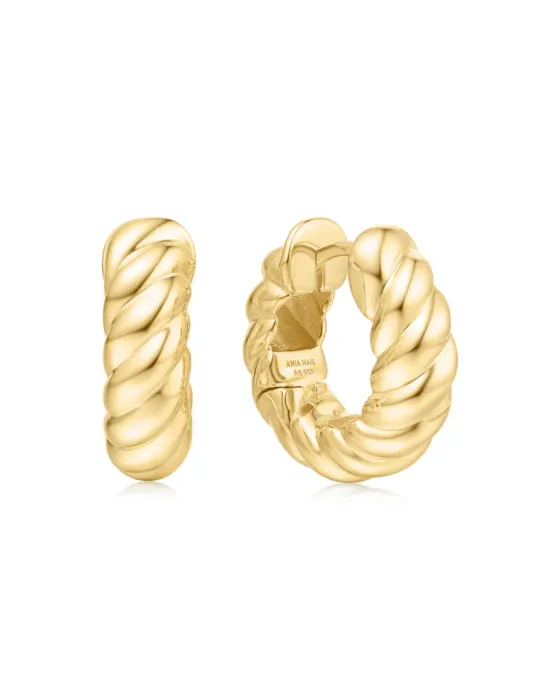 Σκουλαρίκια Ania Haie Bold Texture Medium Huggie Hoop Earrings E063-07G