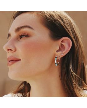 Σκουλαρίκια Ania Haie Malachite and Turquoise Large Hoops E063-08H - 