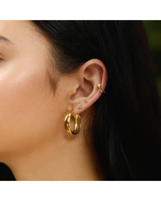 Ania Haie Four-Petal Stud Earrings E064-01G, view 2