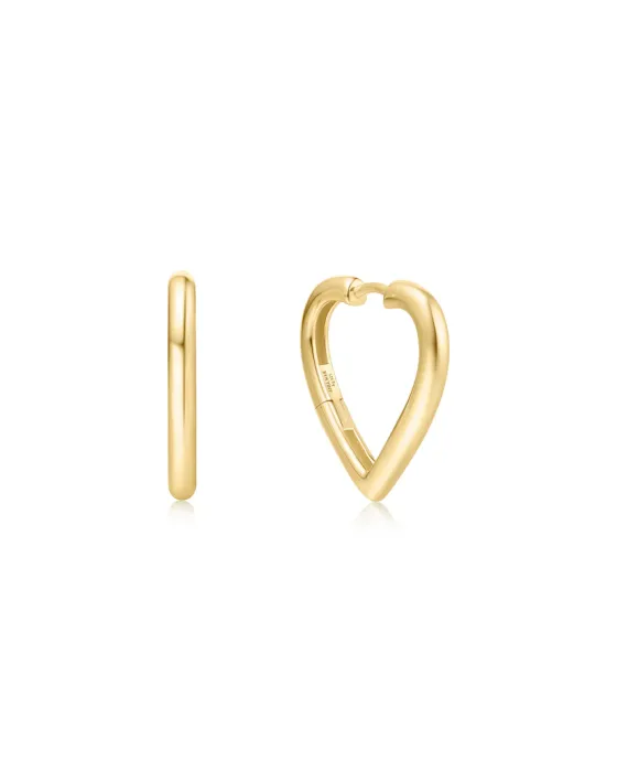 Σκουλαρίκια Ania Haie Medium Heart Hoop Earrings E064-03G