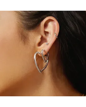 Σκουλαρίκια Ania Haie Medium Heart Hoop Earrings E064-03H - 