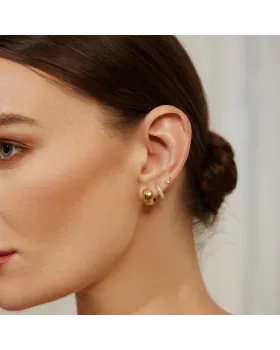 Σκουλαρίκια Ania Haie Chubby Small Huggie Hoop Earrings E064-04G - 