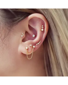 Σκουλαρίκια Ania Haie Bezel Beaded Stone Stud Earrings E065-01G - 