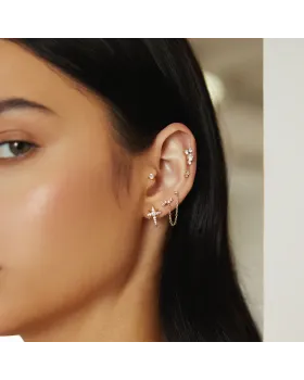 Σκουλαρίκια Ania Haie Eight-Pointed Star Stud Earrings E065-02G - 