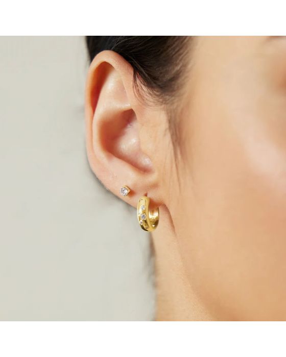 Σκουλαρίκια Ania Haie Small Chubby Sparkling Huggie Hoop Earrings E065-04G - 