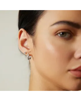 Σκουλαρίκια Ania Haie Small Chubby Sparkling Huggie Hoop Earrings E065-04H - 