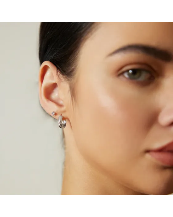 Σκουλαρίκια Ania Haie Small Chubby Sparkling Huggie Hoop Earrings E065-04H - 