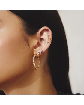 Σκουλαρίκια Ania Haie Large Claw Sphere Beaded Hoop Earrings E065-05G - 