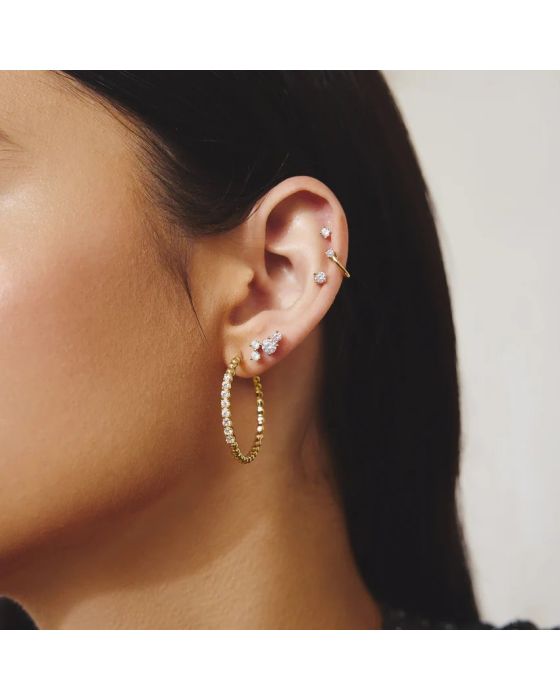 Σκουλαρίκια Ania Haie Large Claw Sphere Beaded Hoop Earrings E065-05G - 