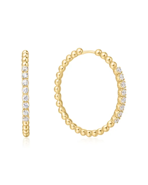 Σκουλαρίκια Ania Haie Large Claw Sphere Beaded Hoop Earrings E065-05G