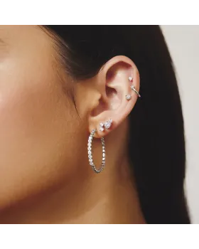 Σκουλαρίκια Ania Haie Large Claw Sphere Beaded Hoop Earrings E065-05H - 