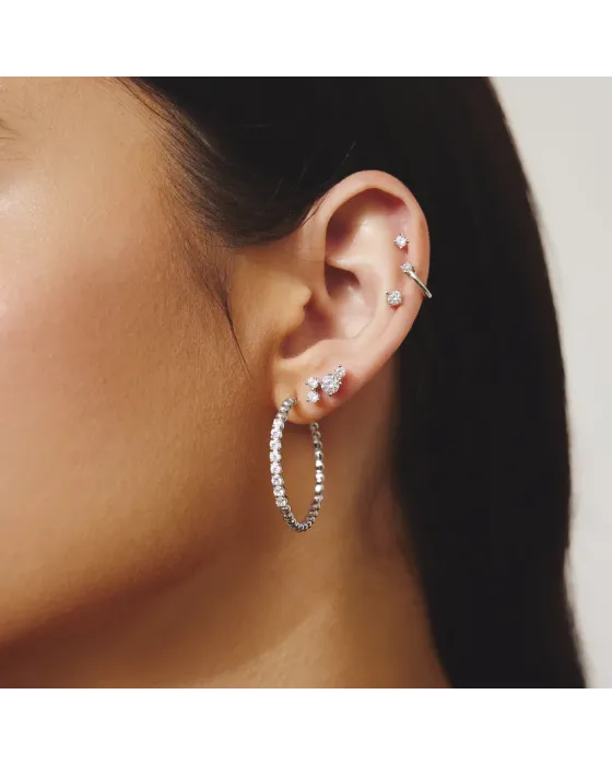 Σκουλαρίκια Ania Haie Large Claw Sphere Beaded Hoop Earrings E065-05H - 