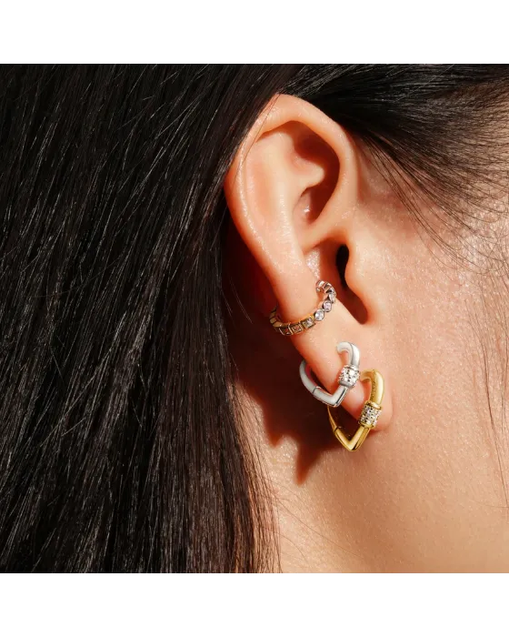 Σκουλαρίκια Ania Haie Mini Heart Clasp Huggie Hoop Earrings E069-04H - 