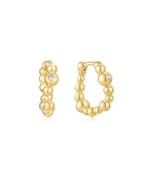 Σκουλαρίκια Ania Haie Bezel Beaded Curved Huggie Hoop Earrings E066-08G