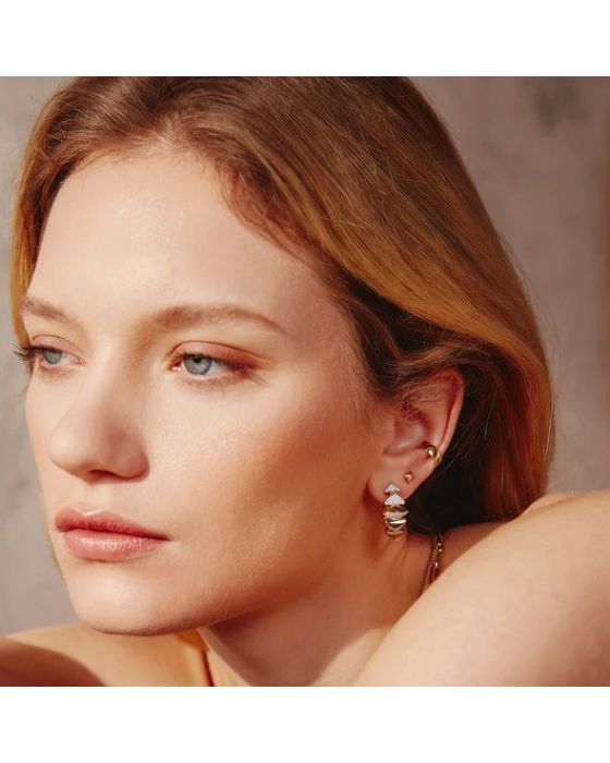 Σκουλαρίκια Ania Haie Pyramid Glam Stud Earrings E067-02G - 