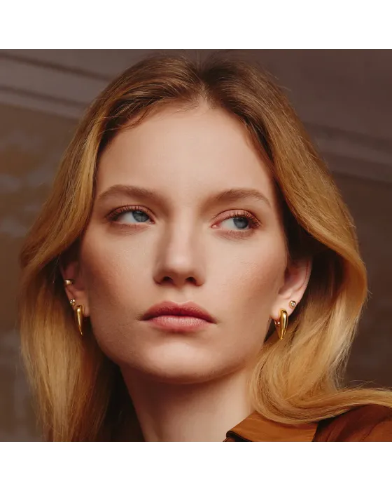 Σκουλαρίκια Ania Haie Tiger Eye Huggie Hoop Earrings E068-01G-TE - 