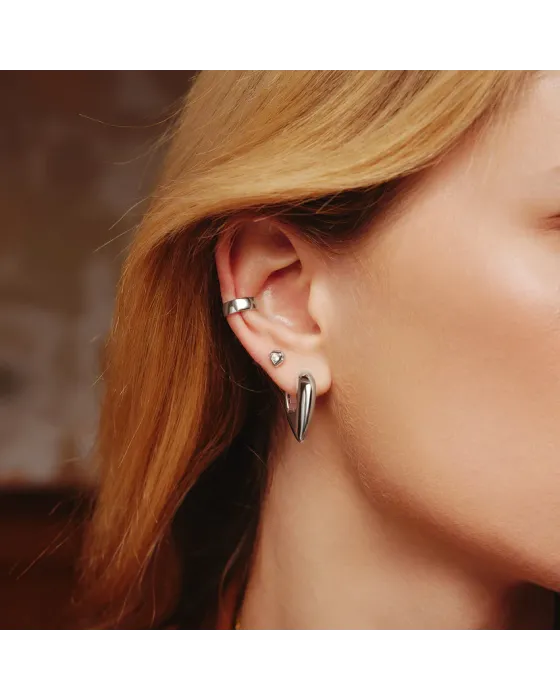 Σκουλαρίκια Ania Haie Puffy Shield Hoop Earrings E067-09H - 