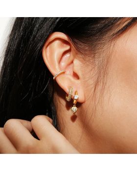 Σκουλαρίκια Ania Haie U-Shaped Shield Drop Huggie Hoop Earrings E067-07G - 