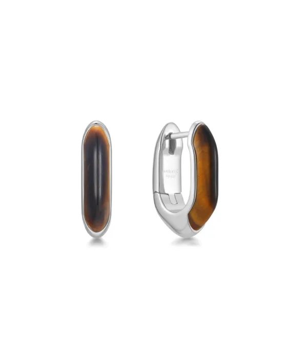 Σκουλαρίκια Ania Haie Tiger Eye Huggie Hoop Earrings E068-01H-TE